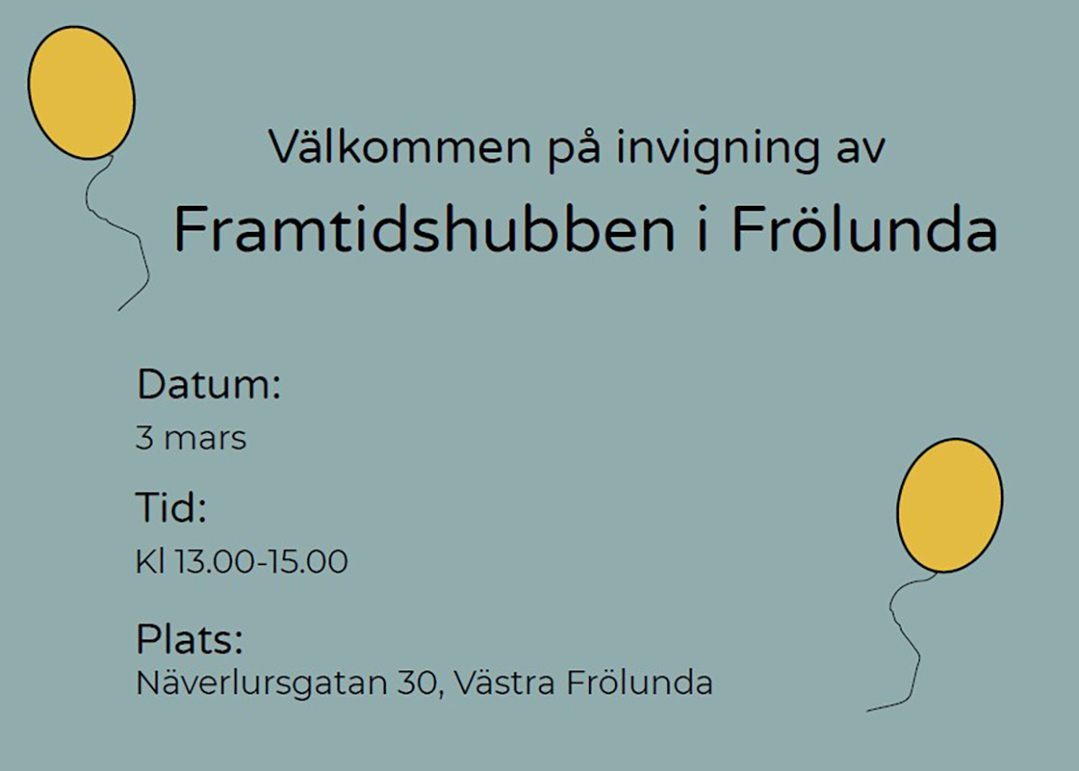 Välkommen på invigning av Framtidshubben i Frölunda